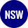 dark blue circle with the letters NSW written in the middle