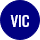 dark blue circle with the letters VIC written in the middle