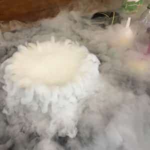 Condensation cloud over a bowl