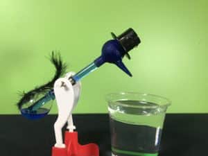 drinking bird starting to bend over