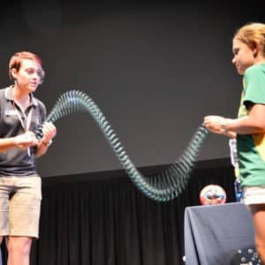 Slinky shake experiment by Holly SciFest Africa Grahamstown March 2015