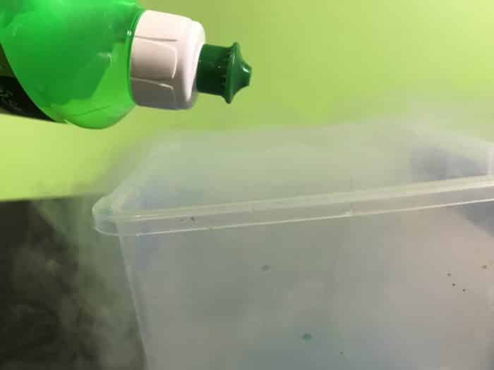 Create ice cores with dry ice experiment - adding detergent to dry ice and water