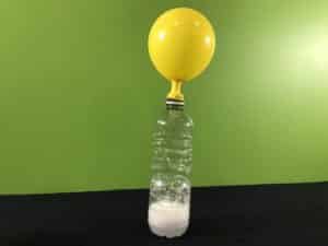Fill a balloon with carbon dioxide experiment - balloon inflated with CO2