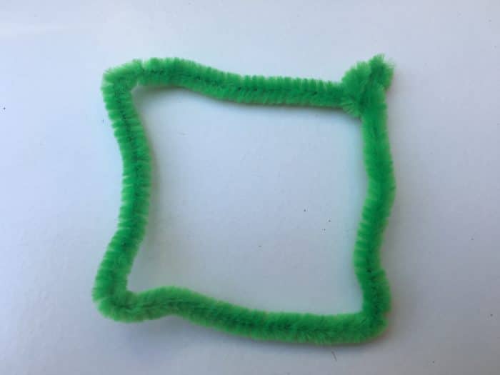 Green square used for geometric bubble science experiment