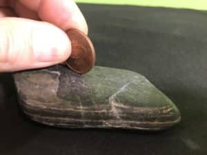 How hard is that rock Mohs Scale science experiment - scratching a rock with a penny