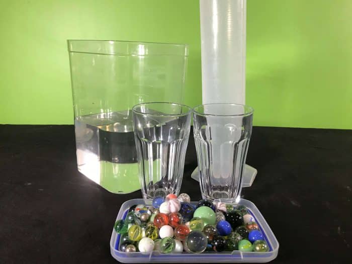 Mysterious Marbles math experiment - materials needed