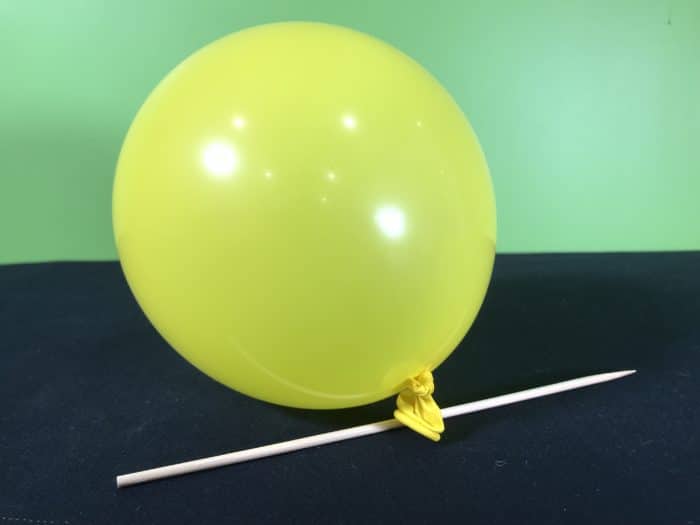 Skewer a balloon science experiment - materials needed