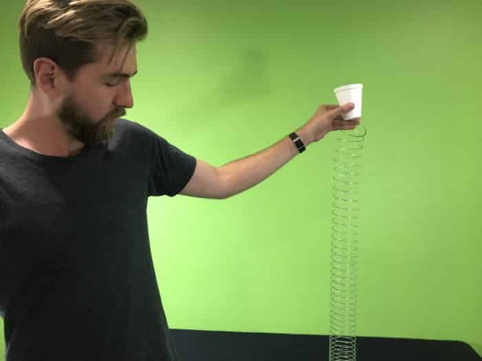 Star Wars slinky sounds science experiment - dangling the slinky
