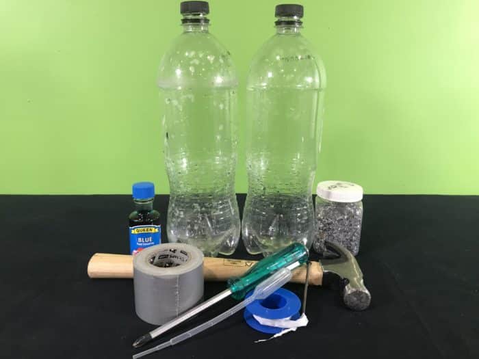 Tornado in a bottle science experiment - materials needed