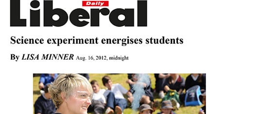 2012 Science experiment energises student