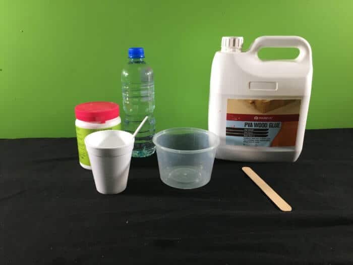 PVA Glue and Borax slime science experiment variant - materials needed