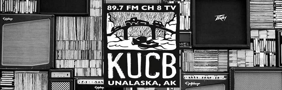 kucb-fm black and white logo