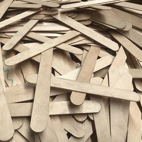 A pile of wooden tongue depressors