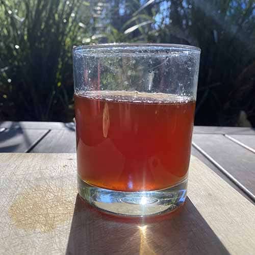 Light brown tea in a glass