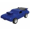 Blue muscle car toy with solar panel