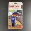 Blue toy car with solar panel in packet