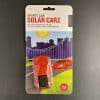 Red toy car with solar panel in packet
