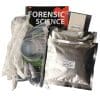 Forensics science kit contents showing plaster, gloves, vials and more