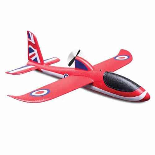 Red arrow plane side view
