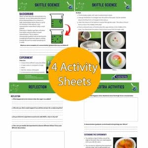 4 worksheets on skittle science for students