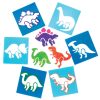 6 blue dinosaur stencils
